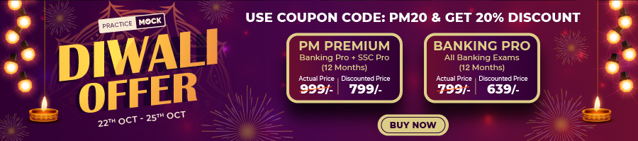 PracticeMock Diwali Offer-SBI PO/Clerk, SSC CGL Etc.